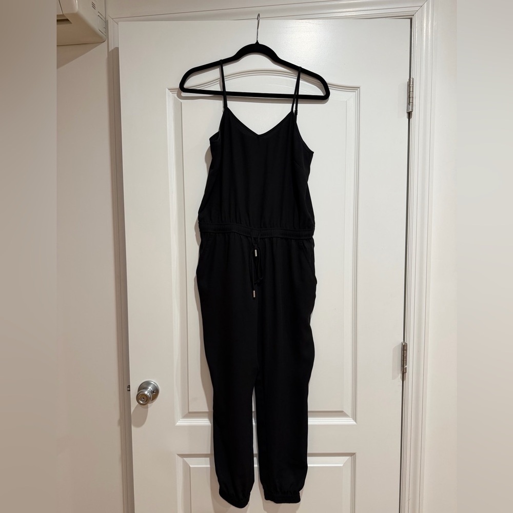 Banana Republic Black Sleeveless Drawstring Jumpsuit
